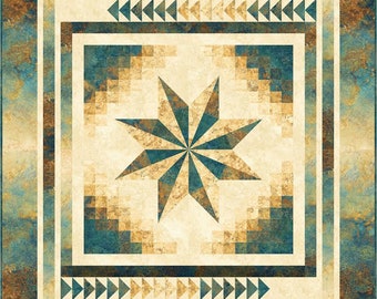 Gradient Star Quilt Pattern, Northcott, Stonehenge, Gradations, Ombre