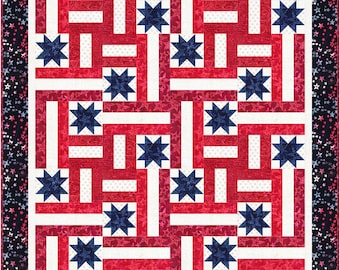 4th of July quilt pattern, Quilt of Valor, Stars and Stripes, batiks, Timeless Treasures, red, white and blue