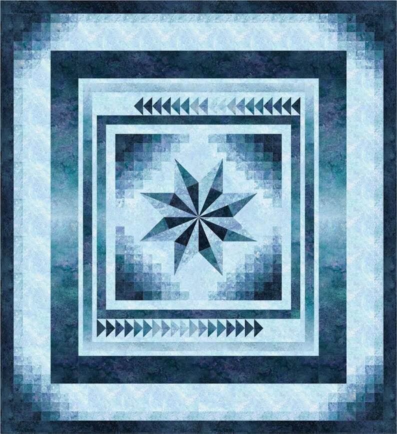 Farbverlauf Stern, Quilt Muster, Northcott, Stonehenge, Abstufungen, Ombre Bild 4