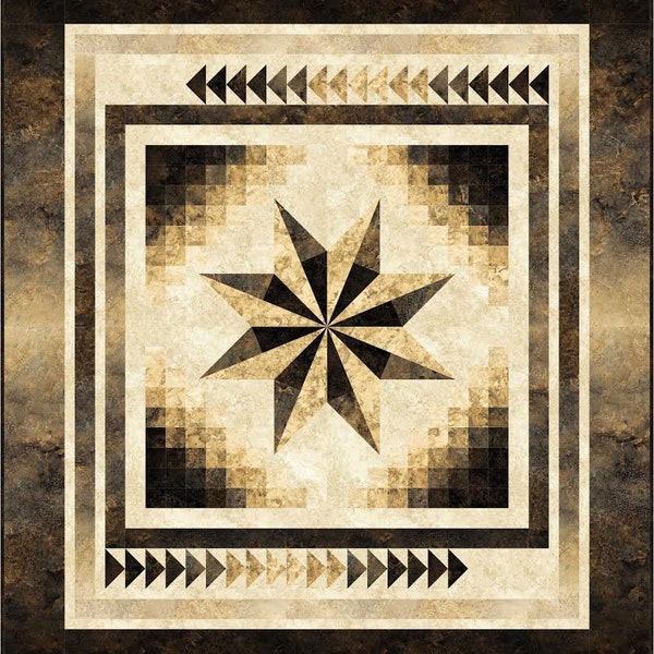 Gradient Star, Quilt Pattern, Northcott, Stonehenge, Gradations, Ombre