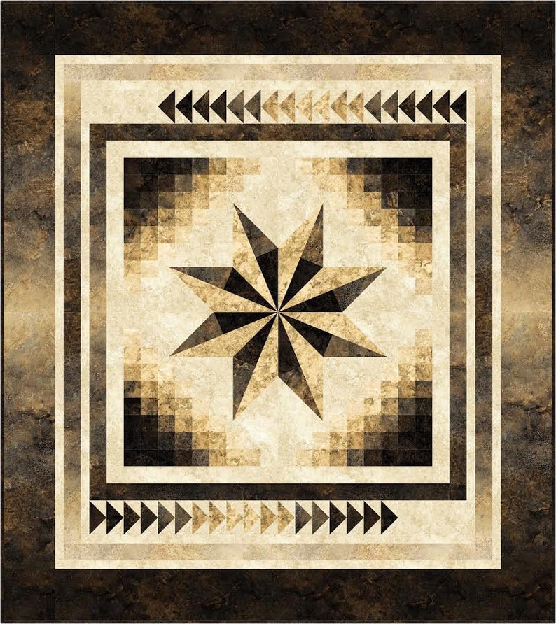 Farbverlauf Stern, Quilt Muster, Northcott, Stonehenge, Abstufungen, Ombre Bild 1