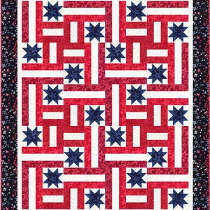 4th of July quilt pattern, The Fabric Addict, Quilt of Valor, batik, Valor by Timeless Treasures