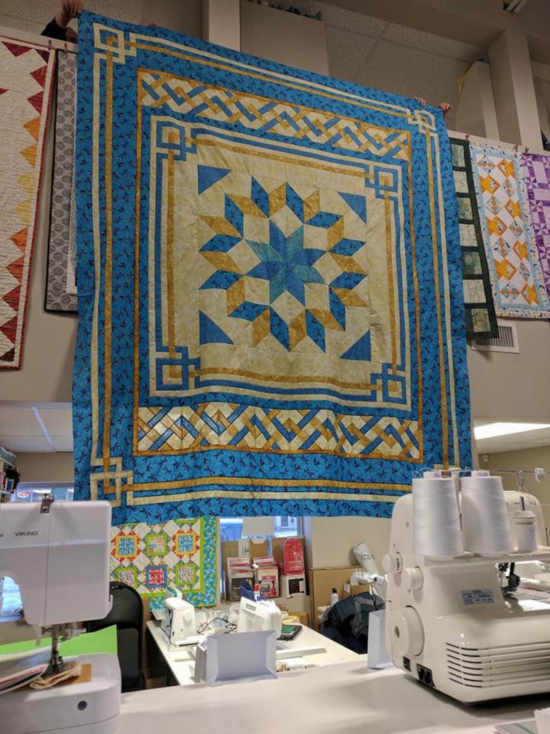 Carpenter's Square Quilt Pattern Queen Throw Twin Etsy