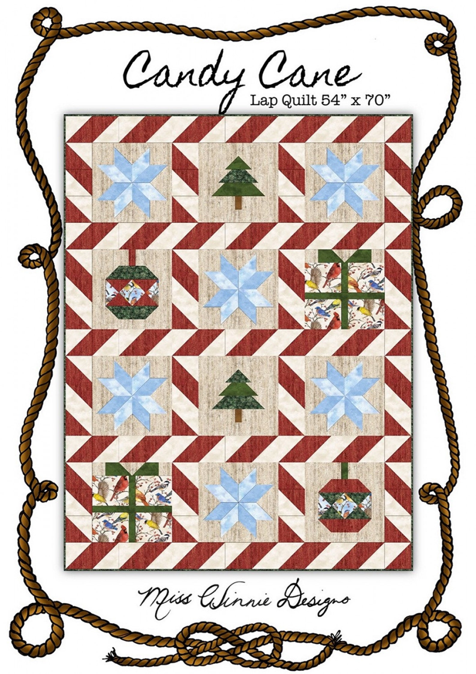 Candy Cane Quilt Pattern by Miss Winnie Designs Etsy