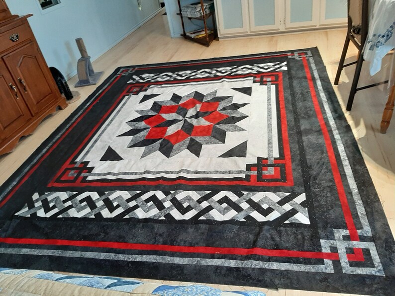 Carpenter's Square quilt pattern queen Throw Twin Etsy