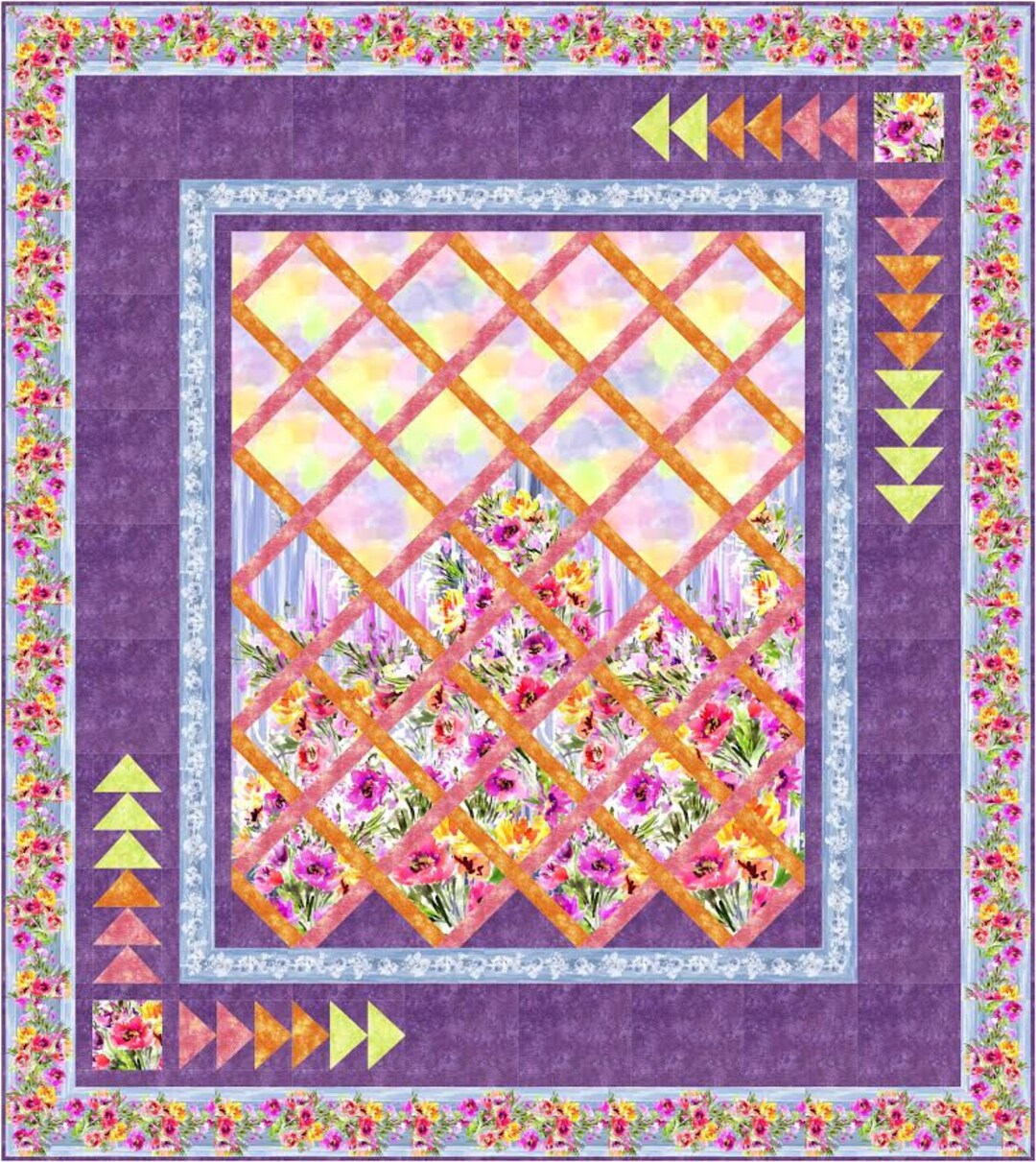 Quilt Pattern Viewed Garden View Quilt Pattern. Downloadable. - Etsy