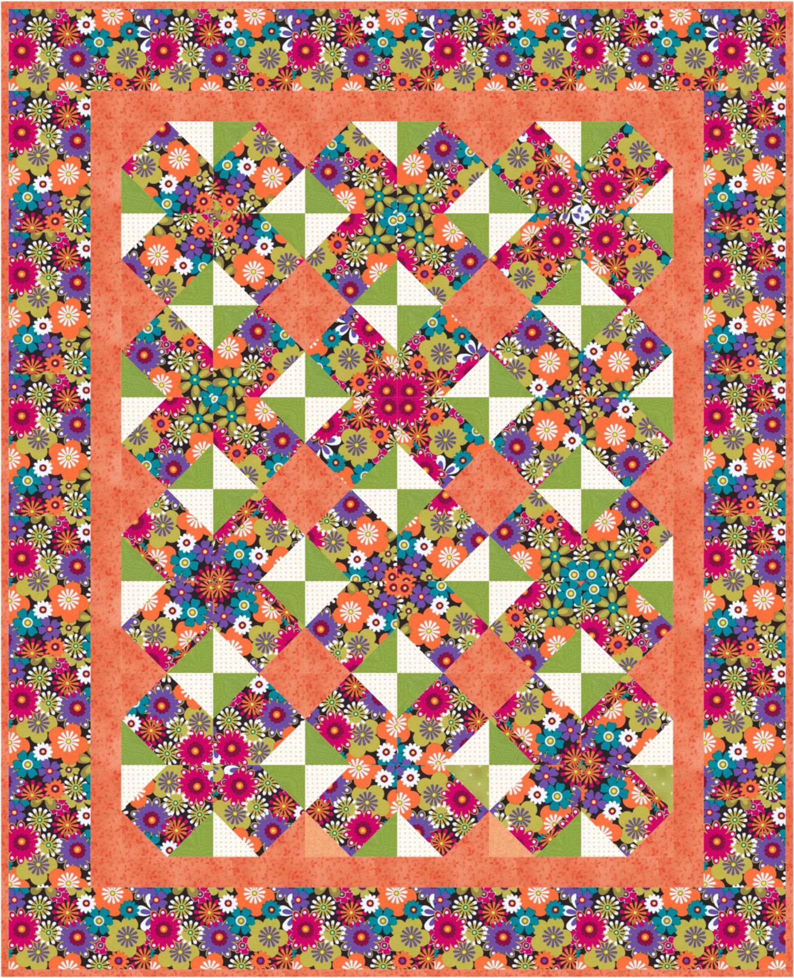 Easy Kaleidoscope Quilt Pattern. Table Topper or Baby/lap Etsy