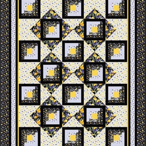 Framed Log Cabins, PDF download quilt pattern, The Fabric Addict