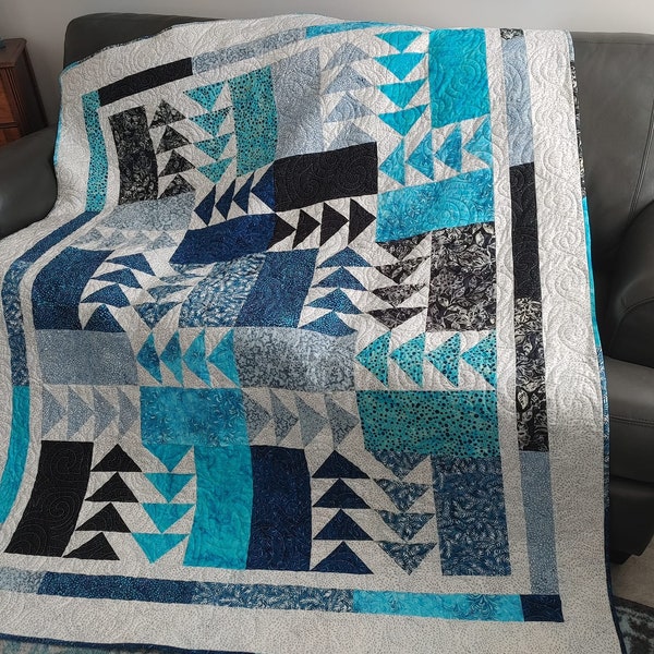 Rush Hour Throw or Twin sized quilt kit, Anthology batiks.