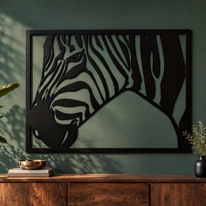 Zebra Wall Art DXF SVG | Wild Forest Zebra Scene Laser Cut CNC Digital File