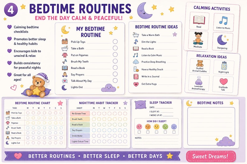 Planificateur de routine du matin et du soir pour enfants | Suivi des ...