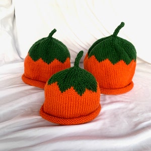 Baby knit pumpkin hat