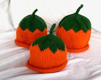 Sombrero de calabaza de punto para bebés