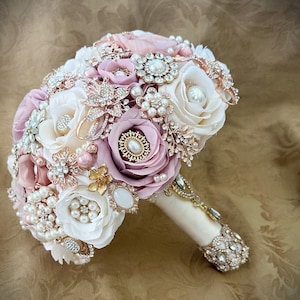 Luxury Ivory Silk Rose Crystal Wedding Bouquet With Crystal Brooch, Tassel  And Full Diamond Stitch 18CM Bridal Holding Bouquet From Lkiuj86, $26.9