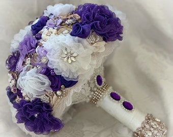 Quinceanera Bouquet, Purple Bouquet, Brooch Bouquet, Ready to Ship, SALE