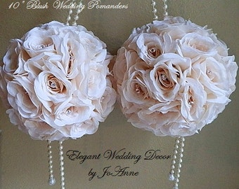 6 Large Blush Pomanders Stunning Wedding Pomanders Elegant Etsy