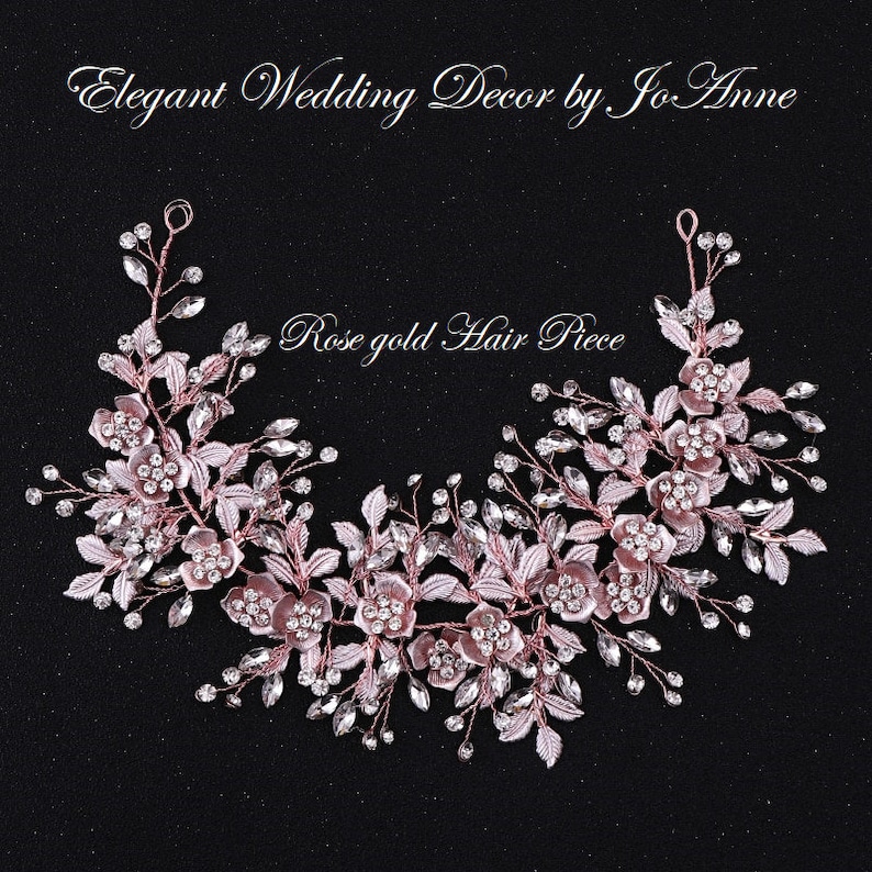 Rose Gold Wedding Headpiece Wedding Hair Piece Bridal Rose Etsy