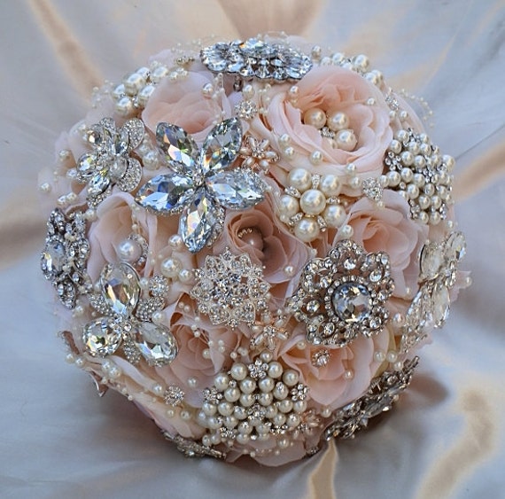 Pink Punch Silver Brooch Bouquet Bride Bridesmaids Wedding Satin Roses Flower 