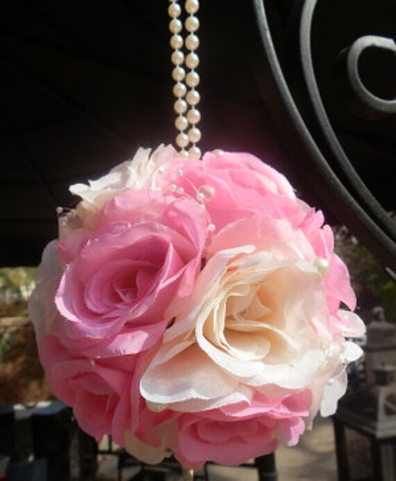 Items similar to 6 Flower Ball, ELEGANT 7" Flower Balls in Soft Ivory