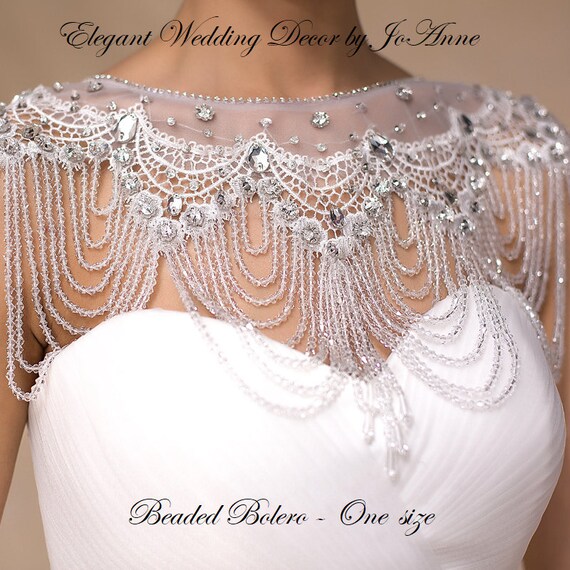 Beaded Bolero Beaded Wedding Dress Cape Bridal Cape Bridal Etsy