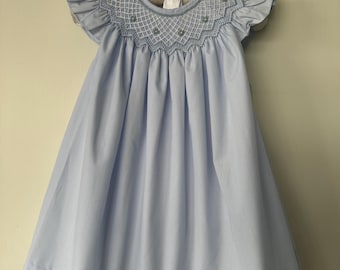 Ava (blue), Delilah (pink), Ellena (white) Dress by Loupatou New York - Girls Smocked Dresses