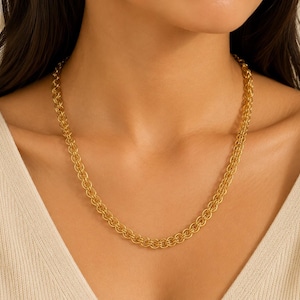 22Kt Solid Yellow Gold Men's Authentic Hallmark Chain Necklace Heavy 254 Gram Luxury Handmade Link Jewelry