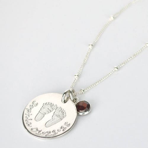 Actual Footprints Necklace Personalized 