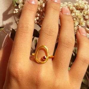 Custom Birthstone Ring, New Mom Ring Baby Mother Daughter Ring Mom of One Ring Boho Ring Birthday Gift for Her Valentines Day gift for Wife