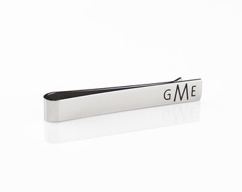 Custom Tie Bar, Personalized Tie Clip Engraved, Handwritten Tie Clip, Gifts for husband, Father's day Gift for Him, Monogram Groomsmen Gift