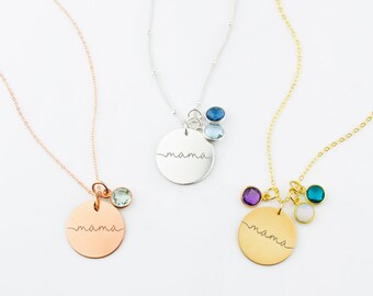Mom Necklace Birthstone - Etsy