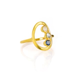 Valentines Day gift, Mom Triple Stone Mothers Ring Two Children Custom Kids Ring Mom of Two Ring 2 Kids Mama Birthstone Ring Birthday Gift