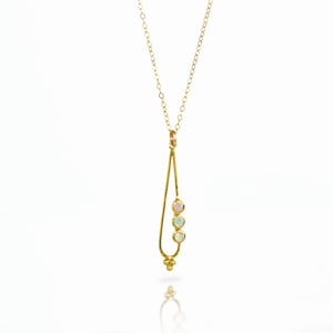 Custom Dainty Teardrop Pendant Birthstone Necklace, Gold Sterling Silver Personalize Kids Birthstone Jewelry Family Necklace Sisters gift
