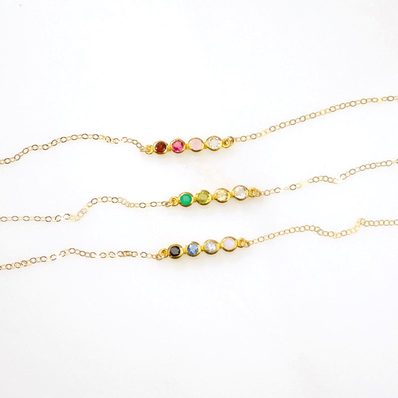 Personalized Minimalist Birthstone Necklace, Rose Gold, Sterling Personalized Minimalist Birthstone Necklace, Rose Gold, Sterling