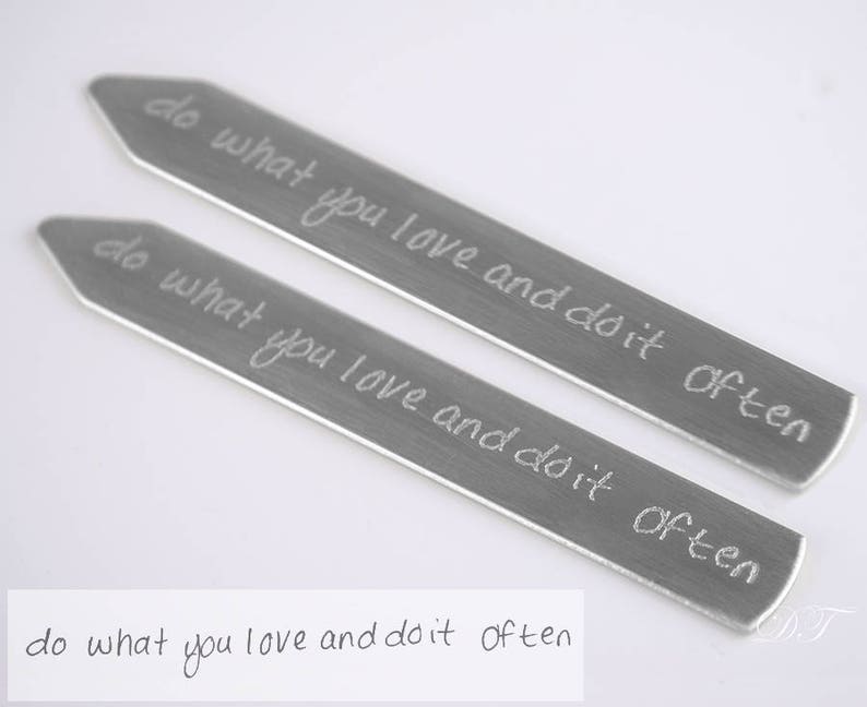 Valentines day gift from wife Actual handwriting stay Best Man Gift Suit and Tie Tuxedo Collar Custom Mens Collar Stays Personalized Stay
