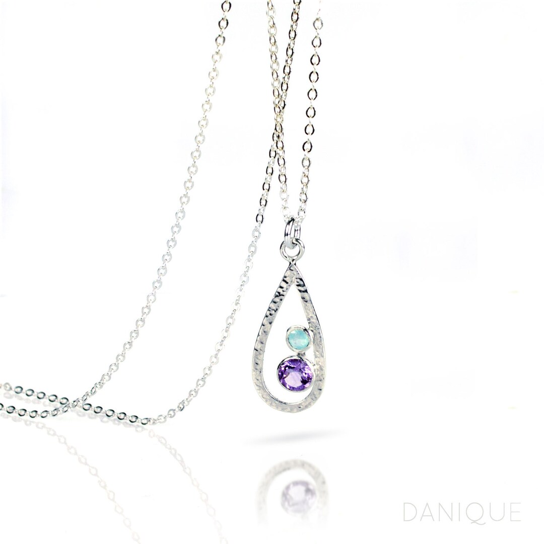 Custom Mother Child Birthstone Necklace First Mothers Day Gift for New