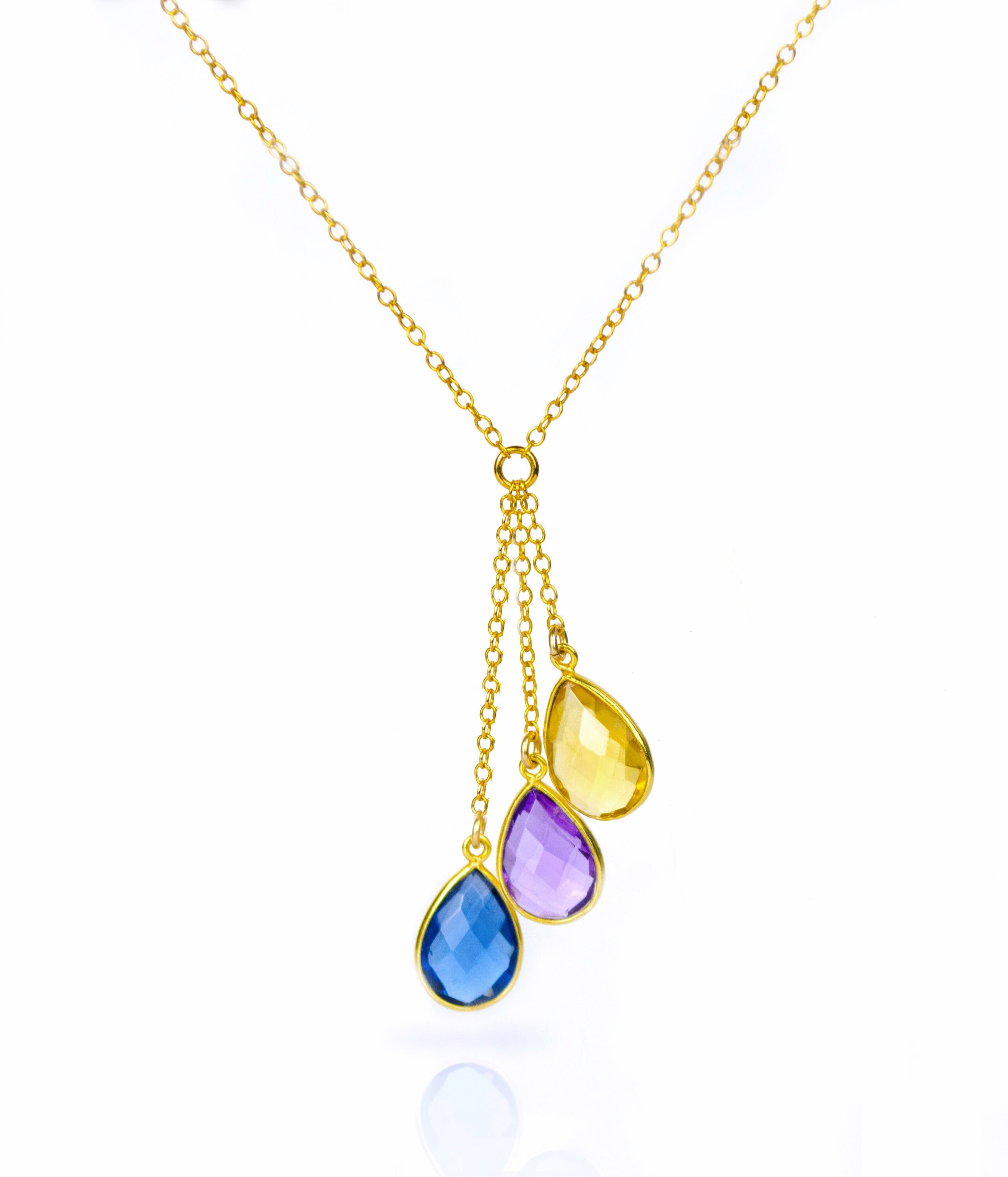 Mothers Birthstone Necklace With Custom 