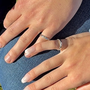 Custom Location Coordinates Ring • GPS Latitude Longitude Engraved Band • Unisex Couples Anniversary Promise Ring • Rose Gold, Silver, Gold