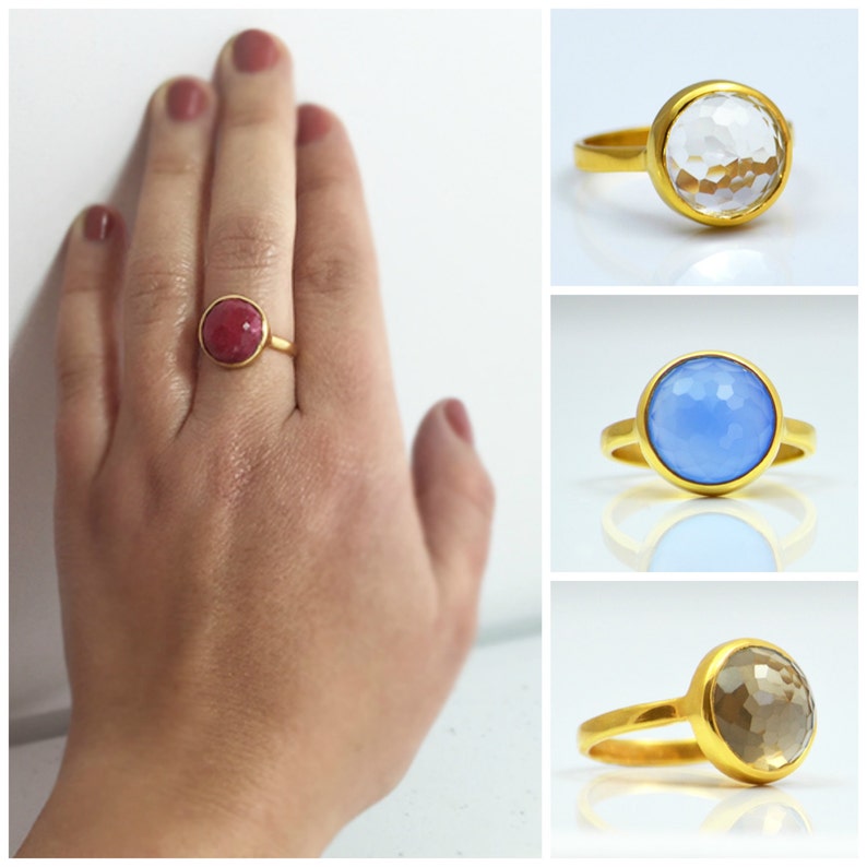 Red Ruby Ring Ruby Globe Ring July Birthstone Ring Natural Ruby Circle