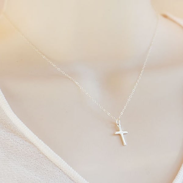 Vertical cross necklace, Silver cross necklace, Gold Cross Necklace, tiny cross necklace, custom cross jewelry, Kourtney Kardashian