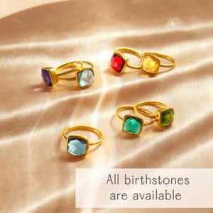 Green Amethyst ring - Gemstone Ring - Stacking Ring - Sterling Silver Ring - Cushion Cut Ring, February Birthstone ring, Christmas gift image 7