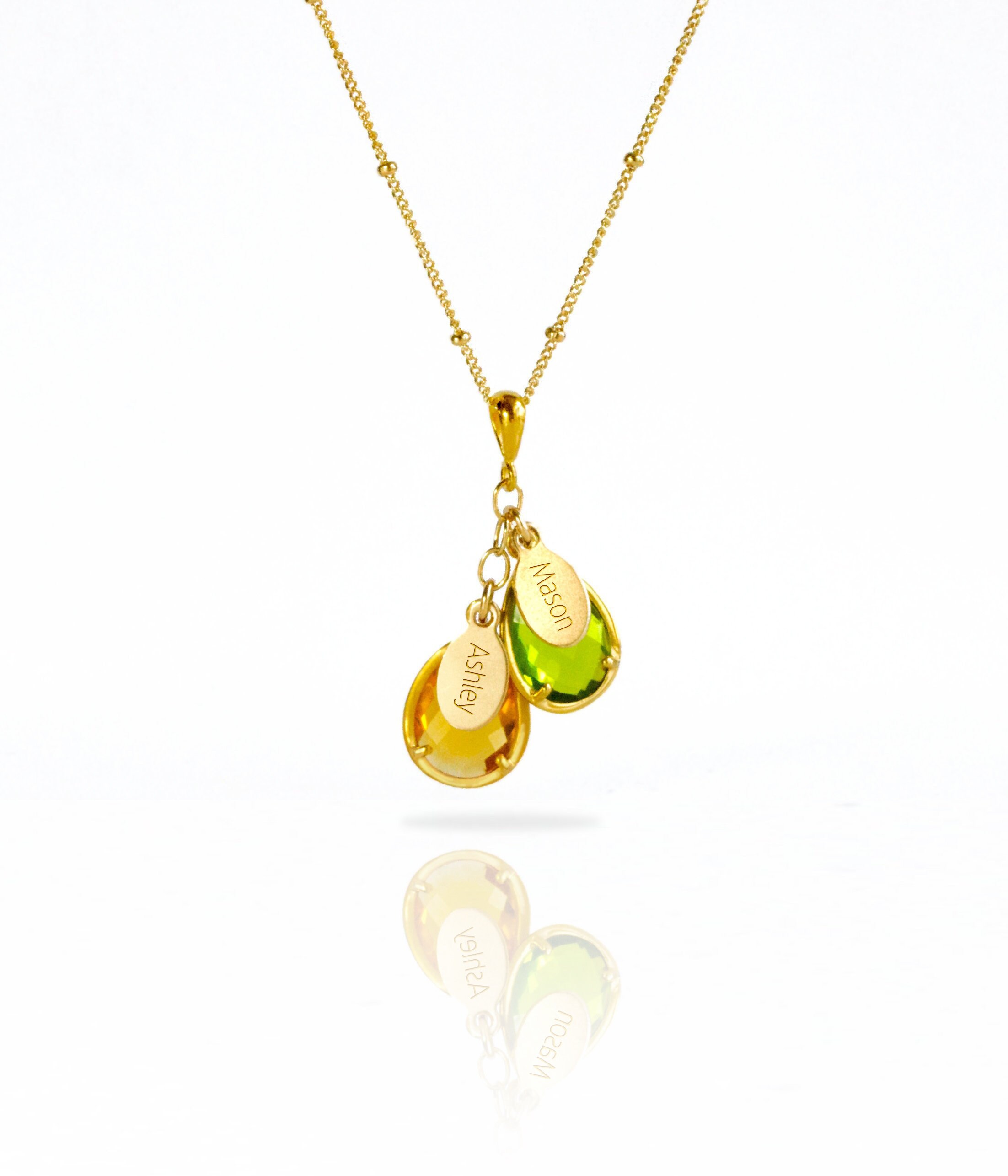 Gift Custom Birthstone Name Necklace 