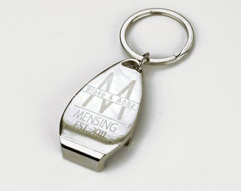 Llavero abrebotellas personalizado, regalo del Día del Padre, llavero personalizado para hombre, llavero abrebotellas, llavero con monograma