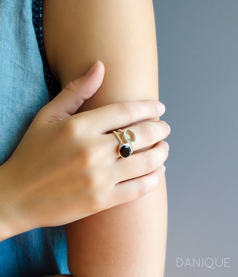 Black Onyx ring, Capricorn stone, December alternative birthstone, Grounding gemstone jewelry, Protection Onyx ring, Faceted black gemstone, Gold Vermeil Onyx ring, Stackable black ring, Bezel set black gemstone, Stylish birthstone gift