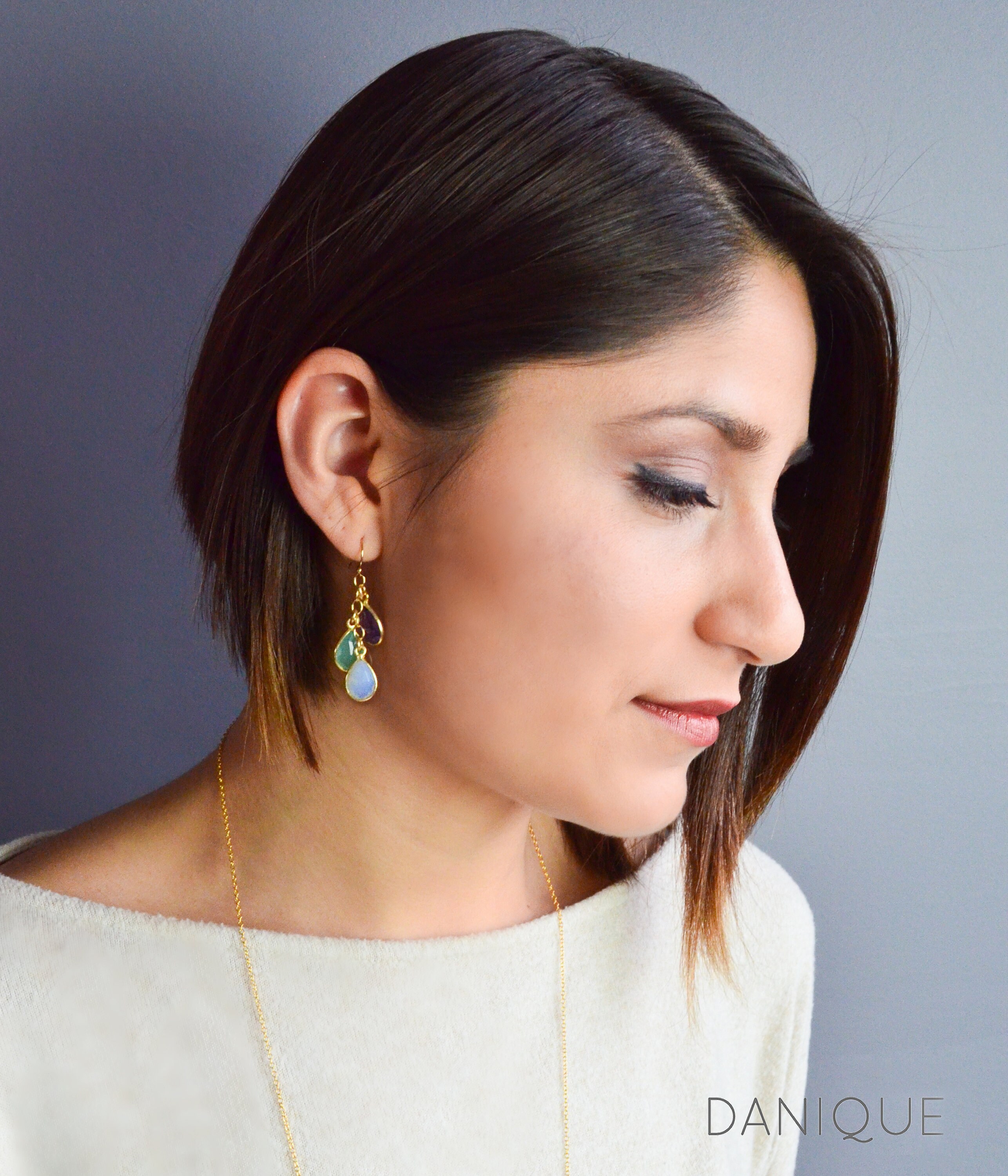 Multi Stone Mother Earringsbirthstone Earrings for Momdangle