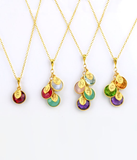 husband and wife birthstone necklace