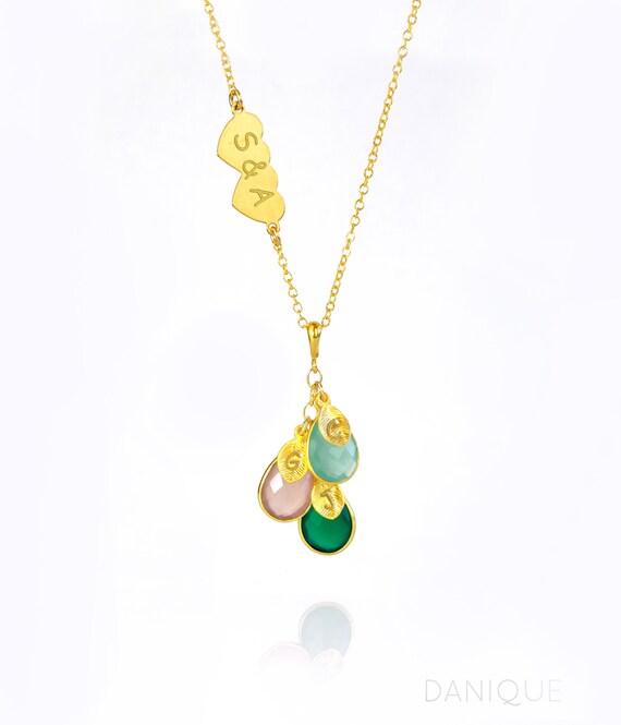 Collana personalizzata in argento sterling per ragazze con pietra portafortuna di novembre con significato SMART, bambino piccolo, gioielli con personalità iniziale personalizzata per bambini - Italia