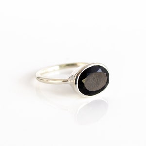 Black Onyx, Capricorn birthstone ring, December alternative gemstone, Grounding protection stone, Black gemstone ring, 18k gold Vermeil ring, Faceted Onyx jewelry, Stackable Black Onyx, Bezel set Black Onyx, Minimalist gemstone ring