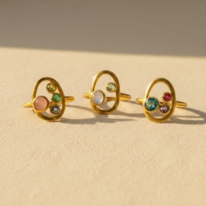 Custom Birthstone Ring for Mom, Mothers Ring with Kids Birthstones, Personalized Family Birthstone Gold Mom Ring Gift, Mothers Day Jewelry