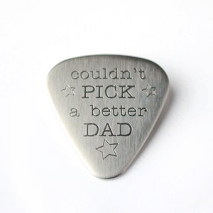 Personalized Guitar Pick, Stainless Steel Guitar Pick, Custom guitar pick, actual handwriting guitar pick funny Gift for dad, engraved pick