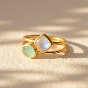 Anillos apilables con piedra de nacimiento personalizada, juego de anillos para madres, piedra de nacimiento para niños, regalo de Navidad para mamá, anillo ovalado con forma de diamante.